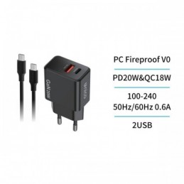 CARG. DUAL USB-C.CABLE.20W...