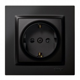 ENCHUFE SCHUKO NEGRO SIMON 10