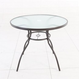 MESA ACERO/VIDRIO Ø 80 CM....