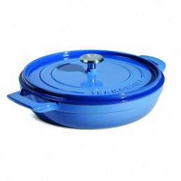 CAZUELA BAJA CON TAPA AZUL...